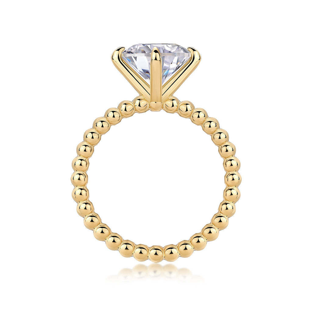 Solitaire Diamond Ring VVS Moissanite S925 Silver Gold Plated