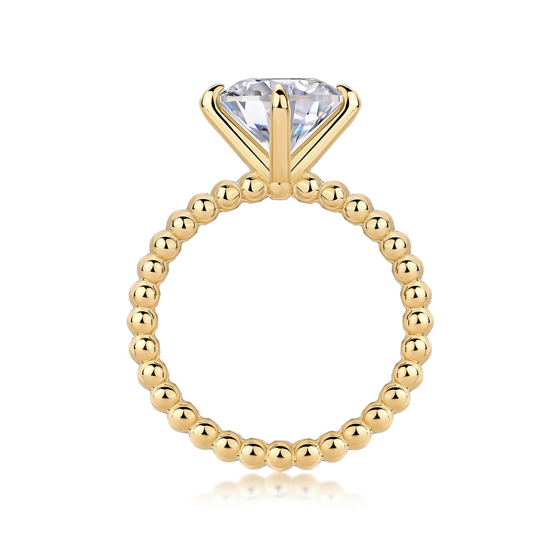 Solitaire Diamond Ring VVS Moissanite S925 Silver Gold Plated