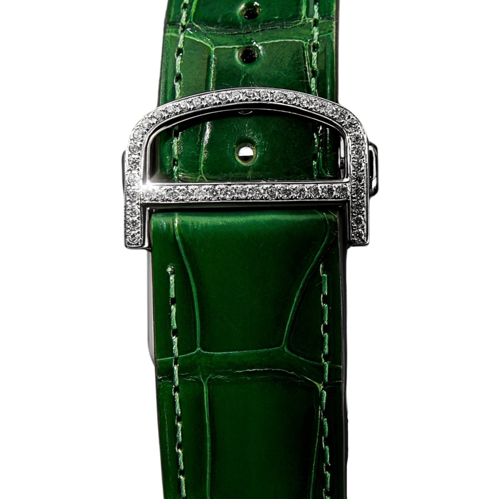 Skeleton leather strap Moissanite Watch