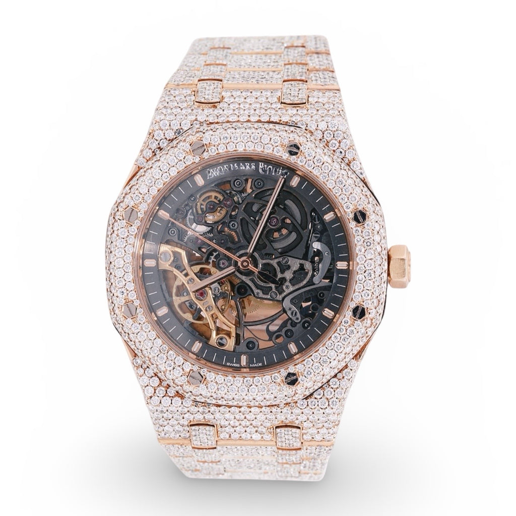 Skeleton Rose Gold Moissanite Watch