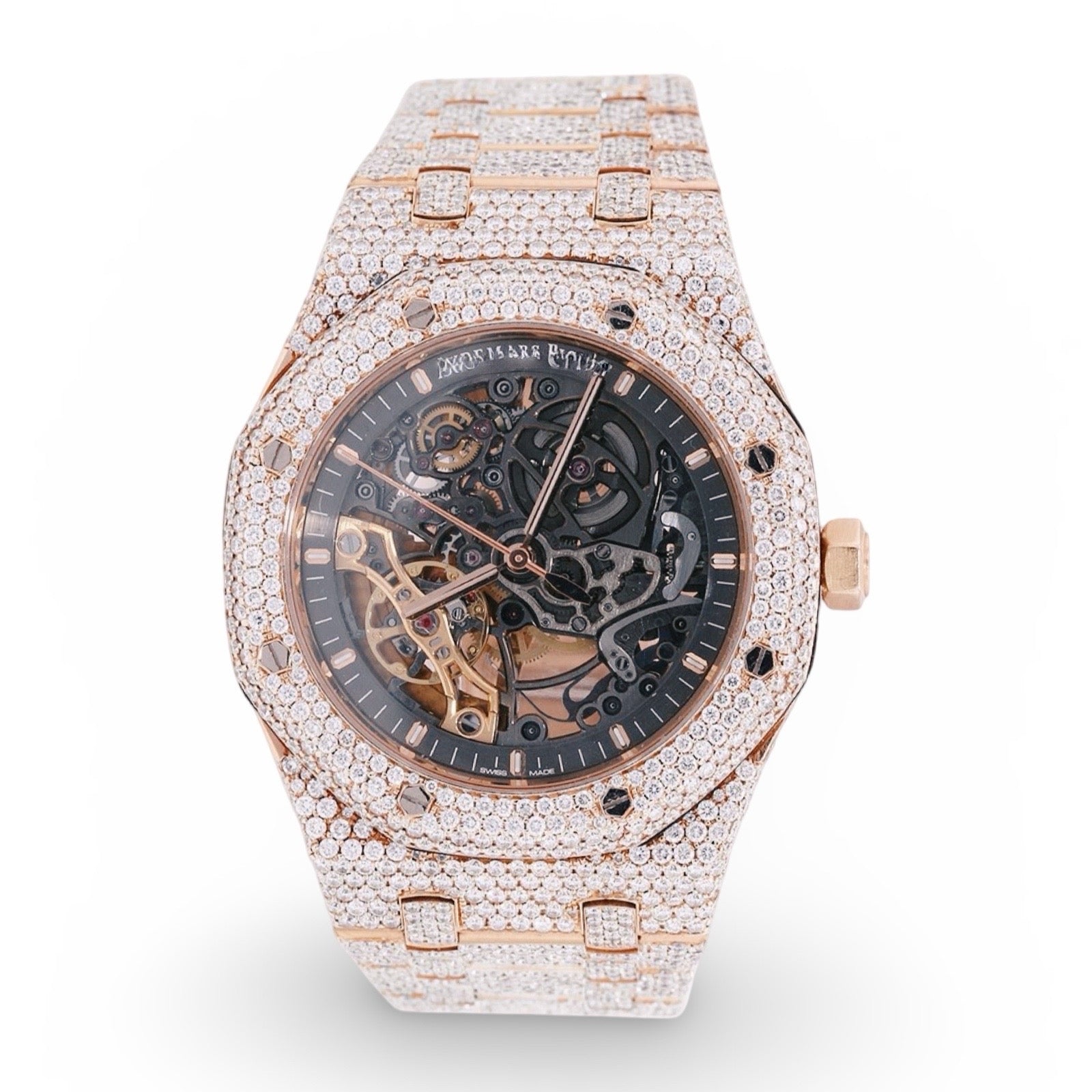 Skeleton Rose Gold Moissanite Watch