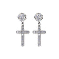 Moissanite Cross Earrings For Men