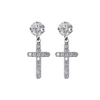 Moissanite Cross Earrings For Men