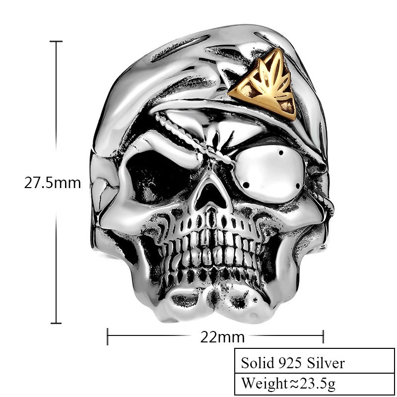 925 Sterling Silver Skull Ring