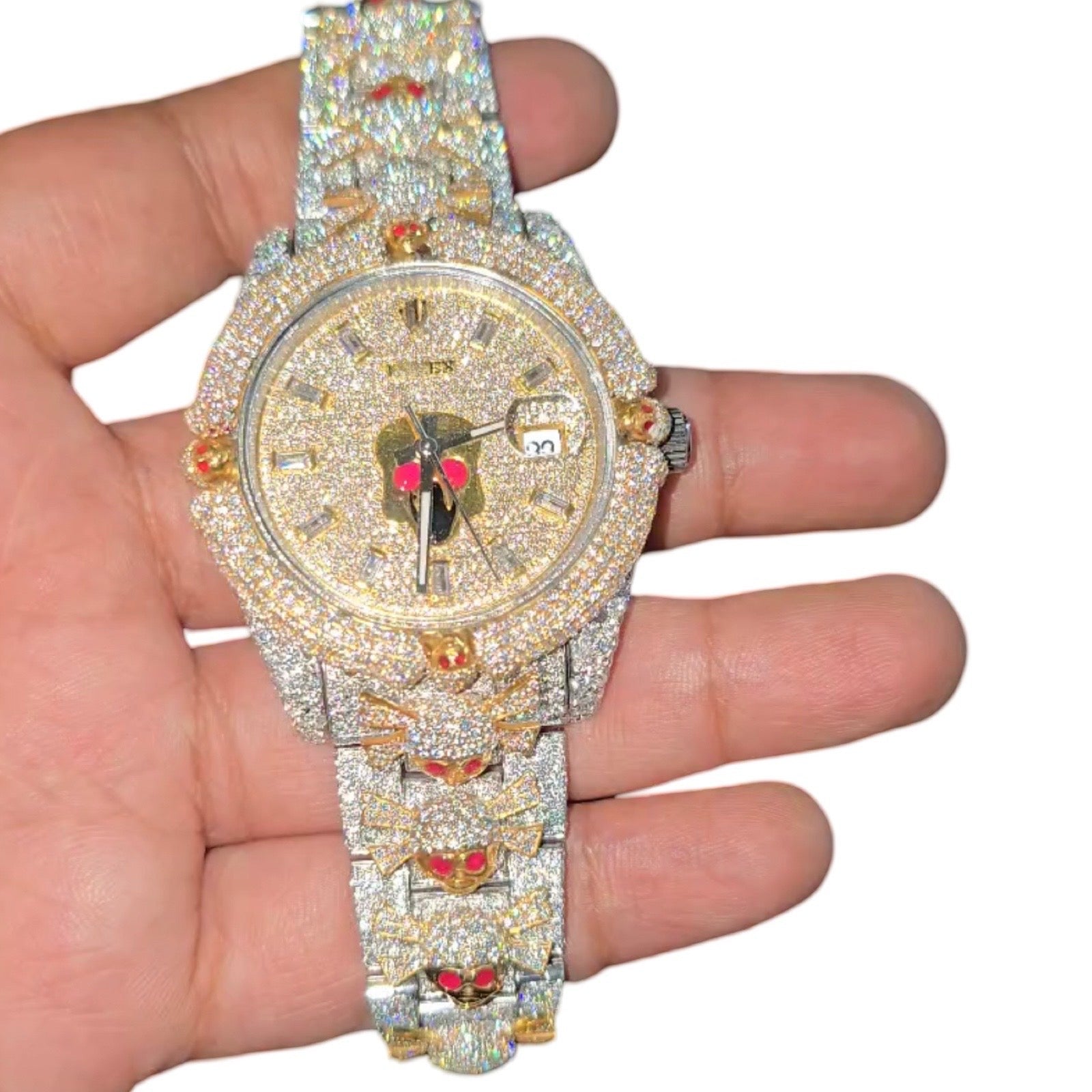 Rolex Two Tone Yellow Gold Datejust Moissanite Watch