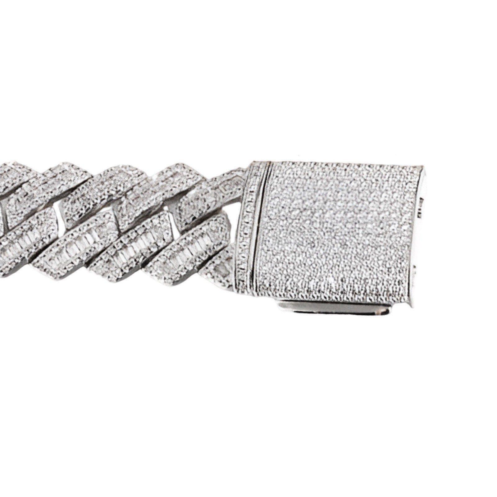 14mm vvs baguette Moissanite Cuban Link Chain