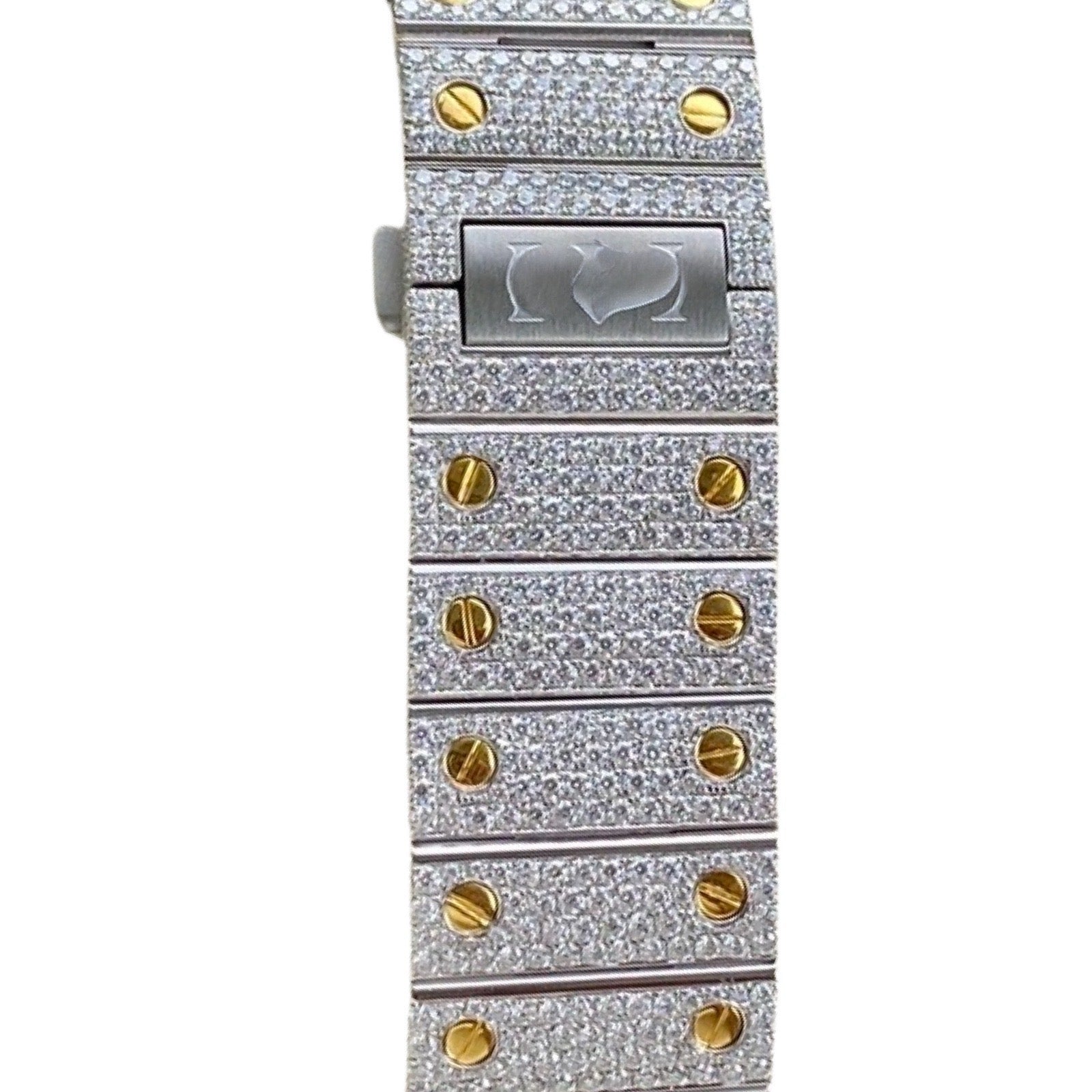 Skeleton Two Tone Yellow Gold Moissanite Watch