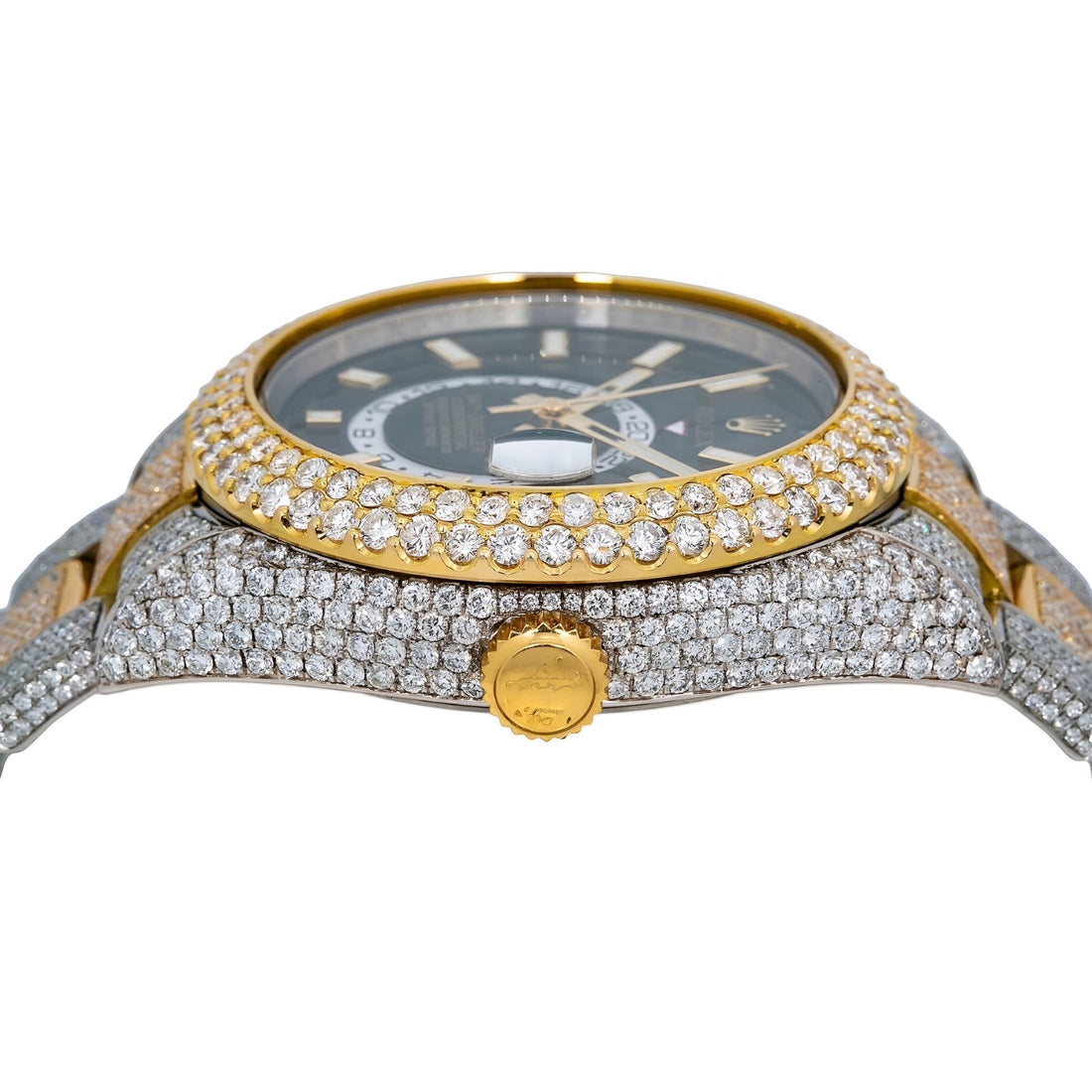 Two Tone Yellow Gold Datejust  Moissanite Watch