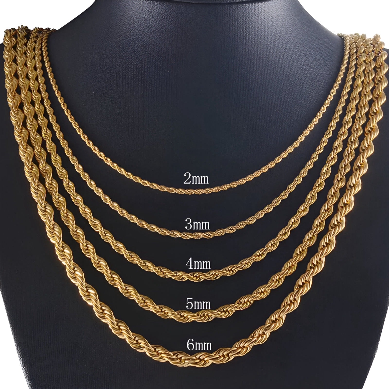 10K Solid Gold Rope Chain
