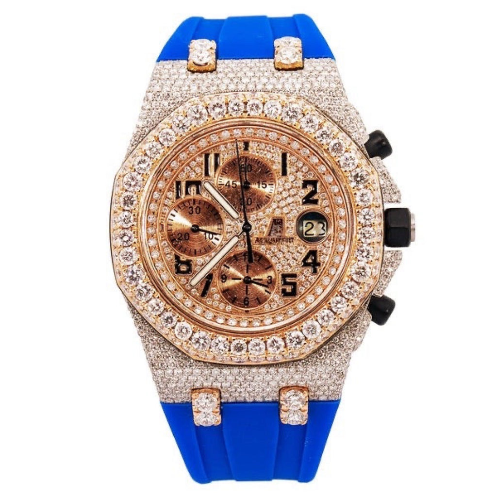 Moissanite Watch Blue Strap