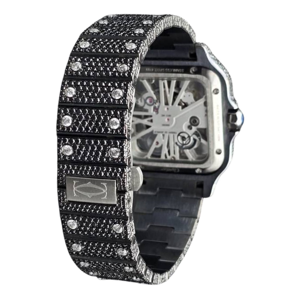Black Skeleton Moissanite Watch