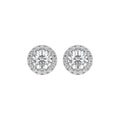 2 Carat Halo Round Diamond Stud Earrings