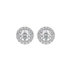 2 Carat Halo Round Diamond Stud Earrings