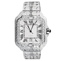 Cartier Roman Numeral Baguette Moissanite Watch