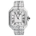 Cartier Roman Numeral Baguette Moissanite Watch