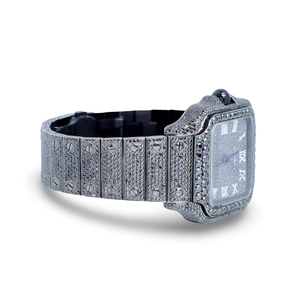 Cartier Black Moissanite Watch