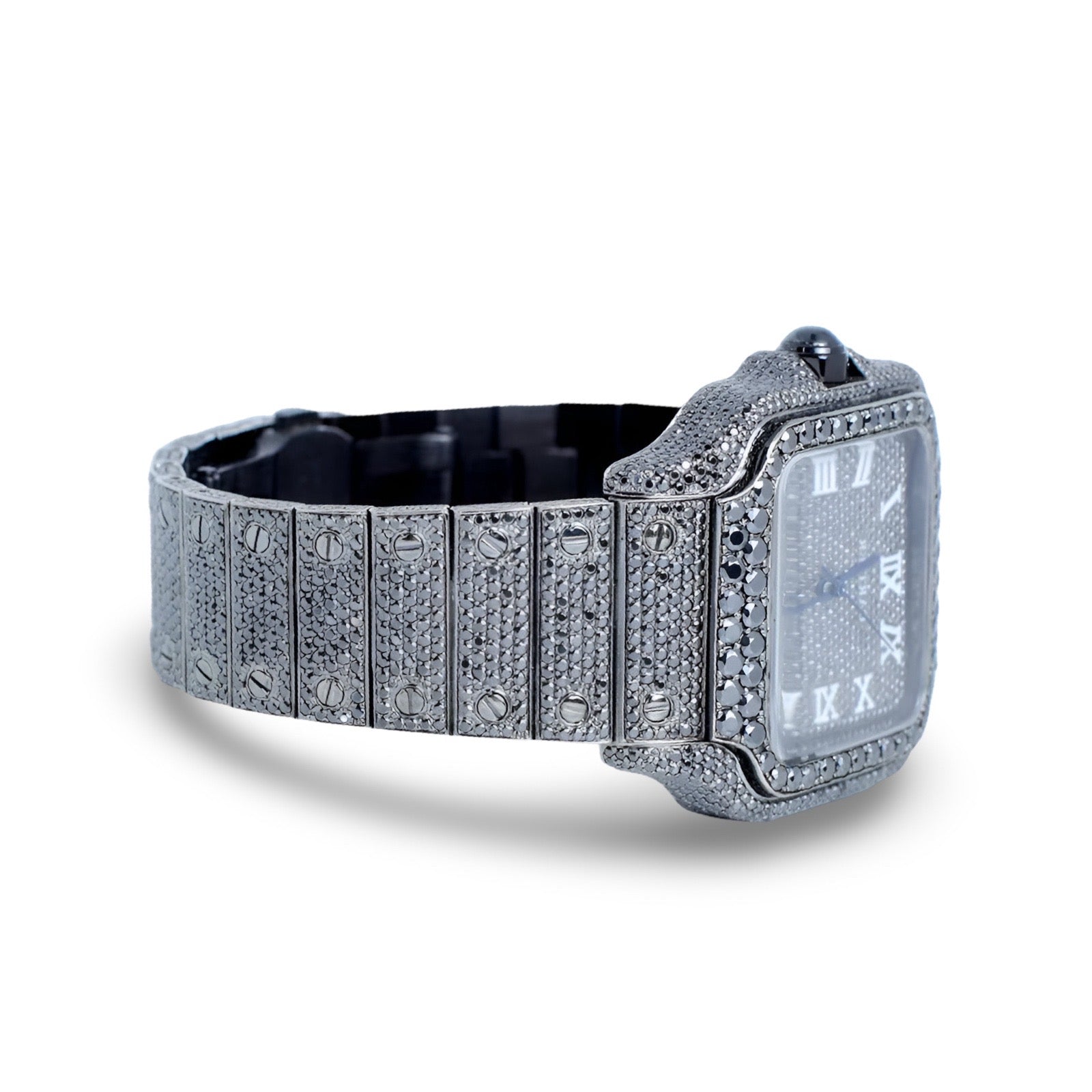 Cartier Black Moissanite Watch