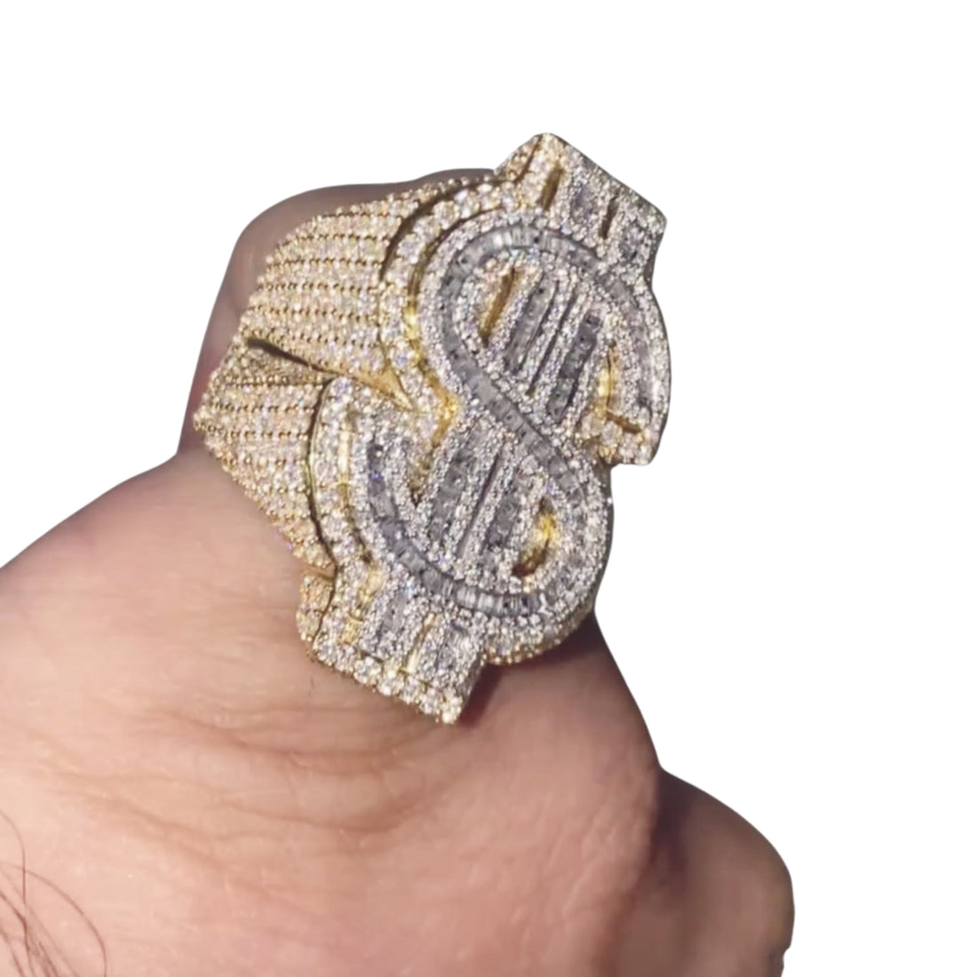 Dollar Sign Diamond Ring 10K Gold