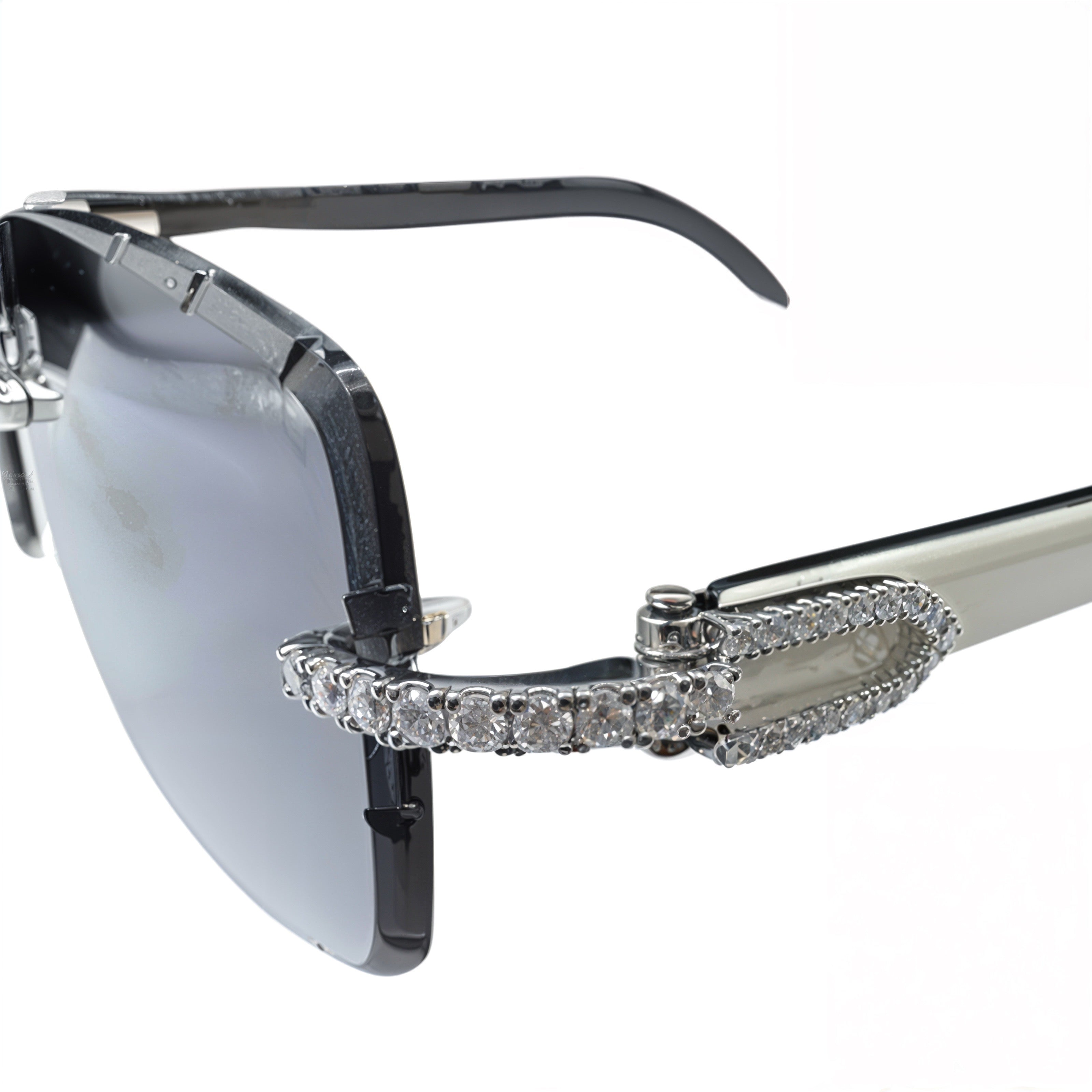 Rimless Black Lenses Moissanite Eyewear