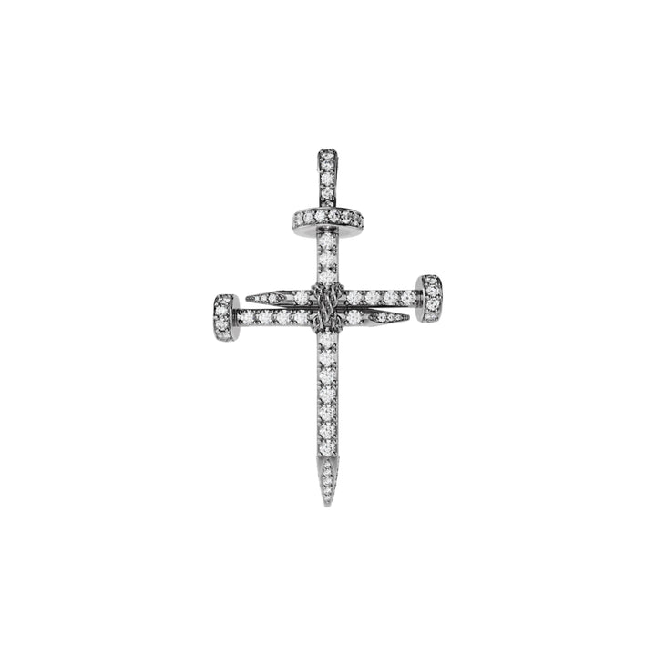 Nail Cross Diamond Pendant 10K Gold