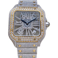 Skeleton Two Tone Yellow Gold Moissanite Watch
