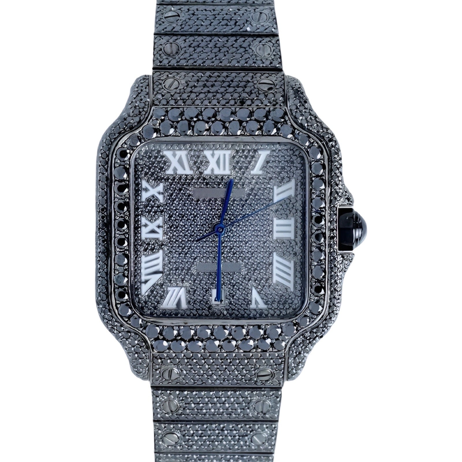 Cartier Black Moissanite Watch