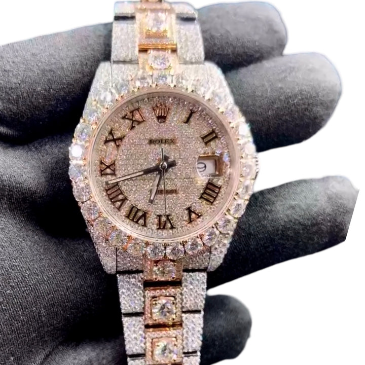 Datejust Roman Numeral Moissanite Watch