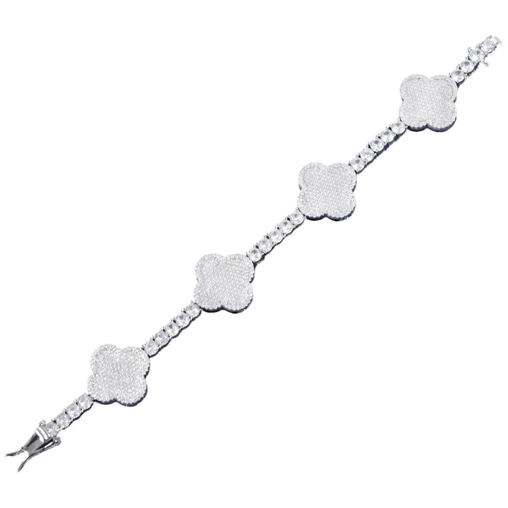 Diamond Four-leaf Clover Tennis Bracelet