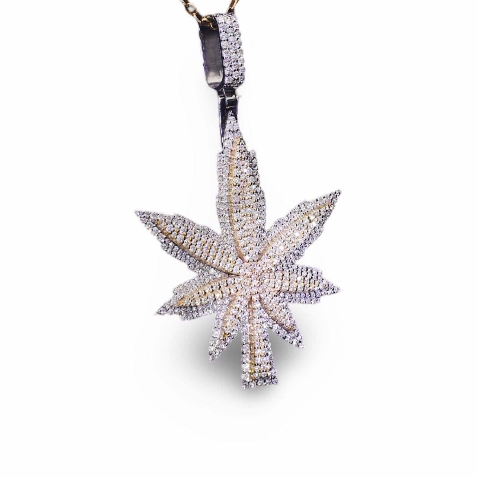925 Moissanite Weed Pendant
