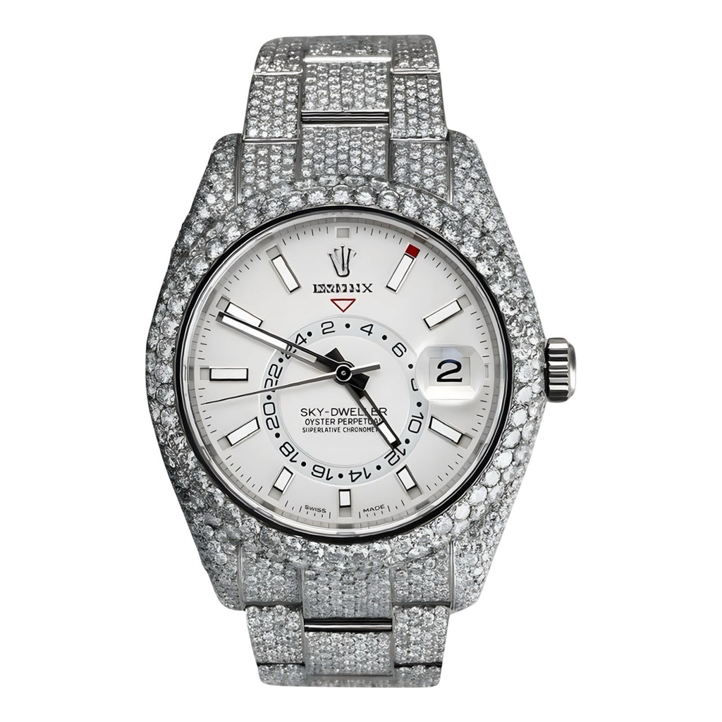 Rolex Sky-Dweller Moissanite Watch