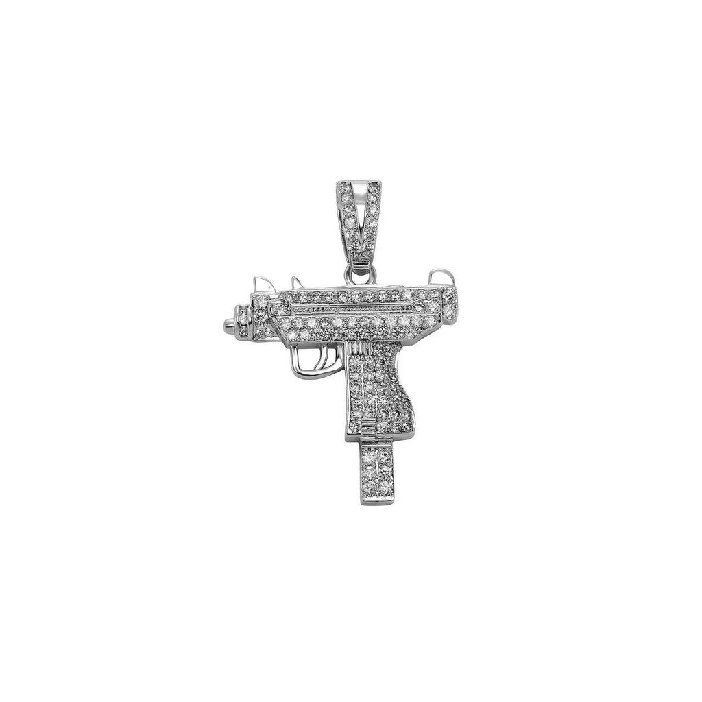 Uzi Gun Diamond Pendant