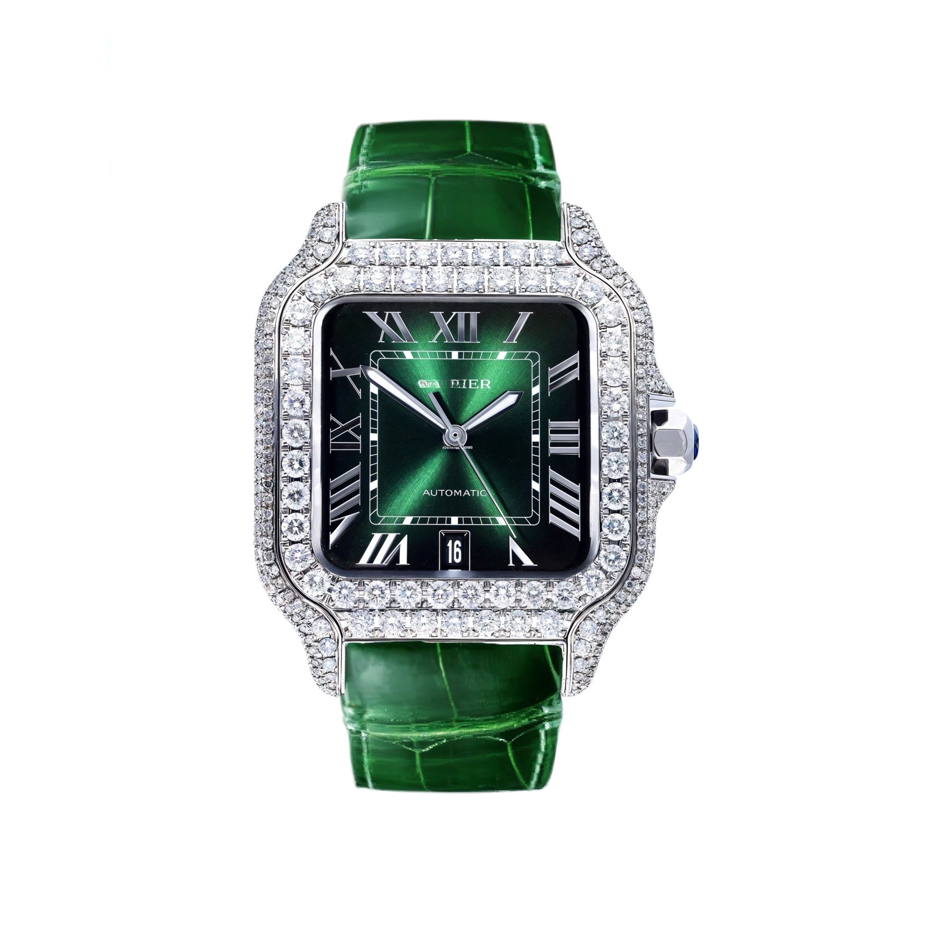 Green Dial Moissanite Watch