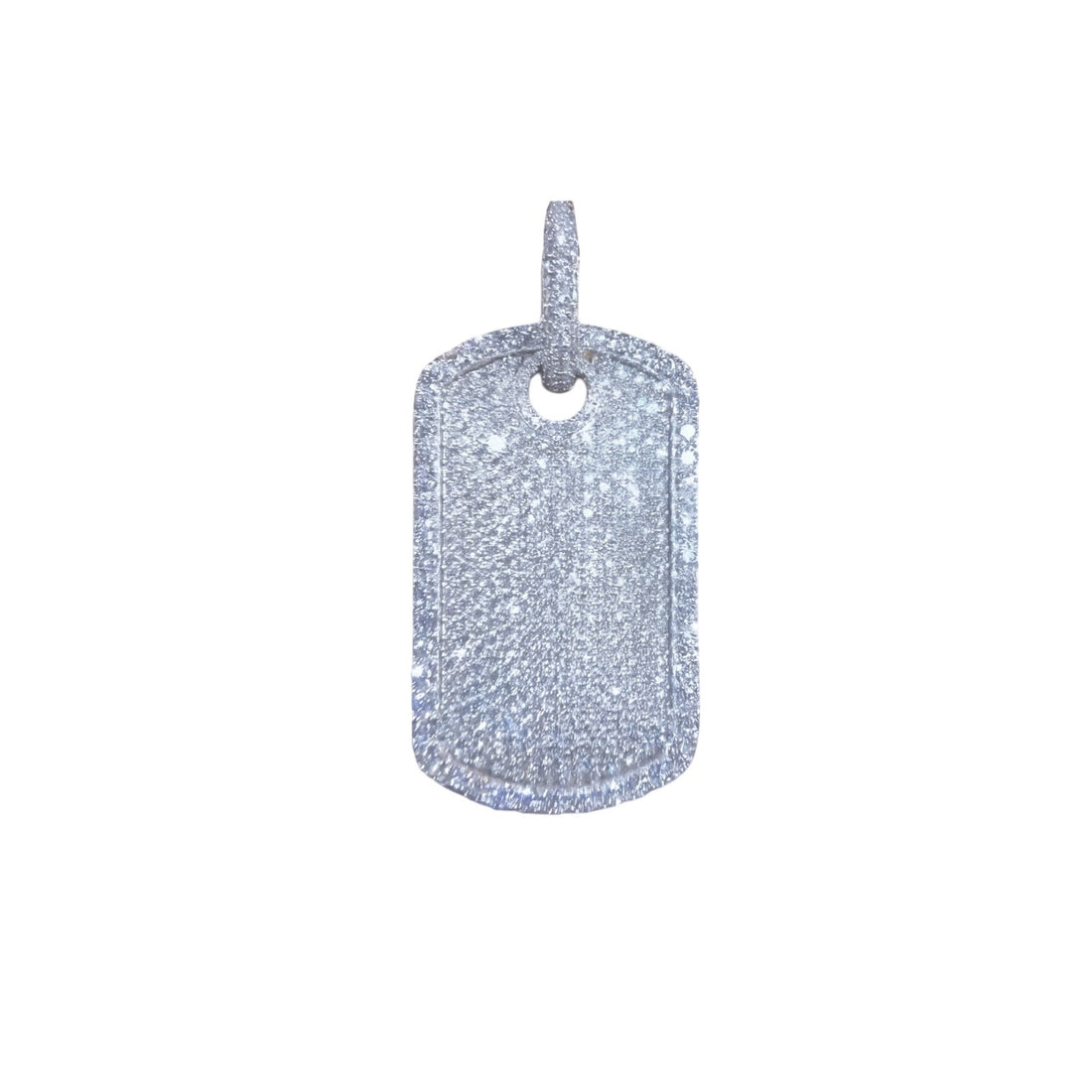 10K Gold Diamond DogTag Pendant