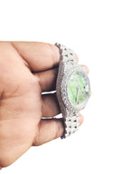 Rolex Green Dial Moissanite Watch