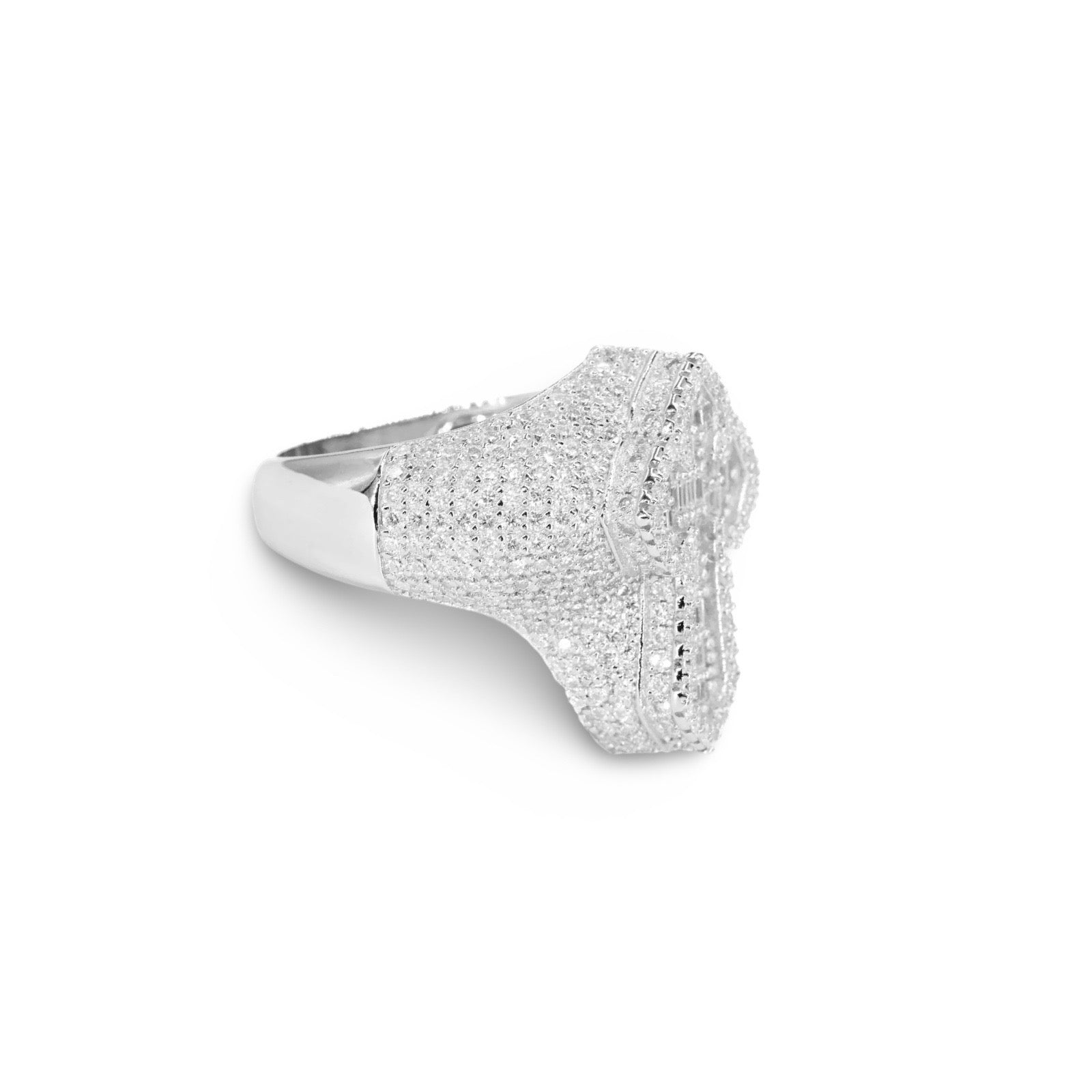 925 Moissanite Baguette Cross Ring