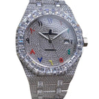 Rainbow Arabic Numeral Moissanite Watch