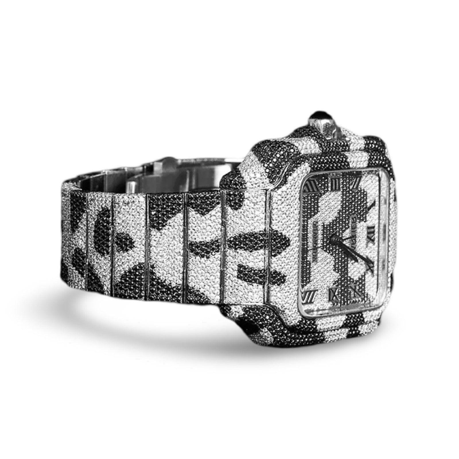 Cartier Moissanite Watch Black And White