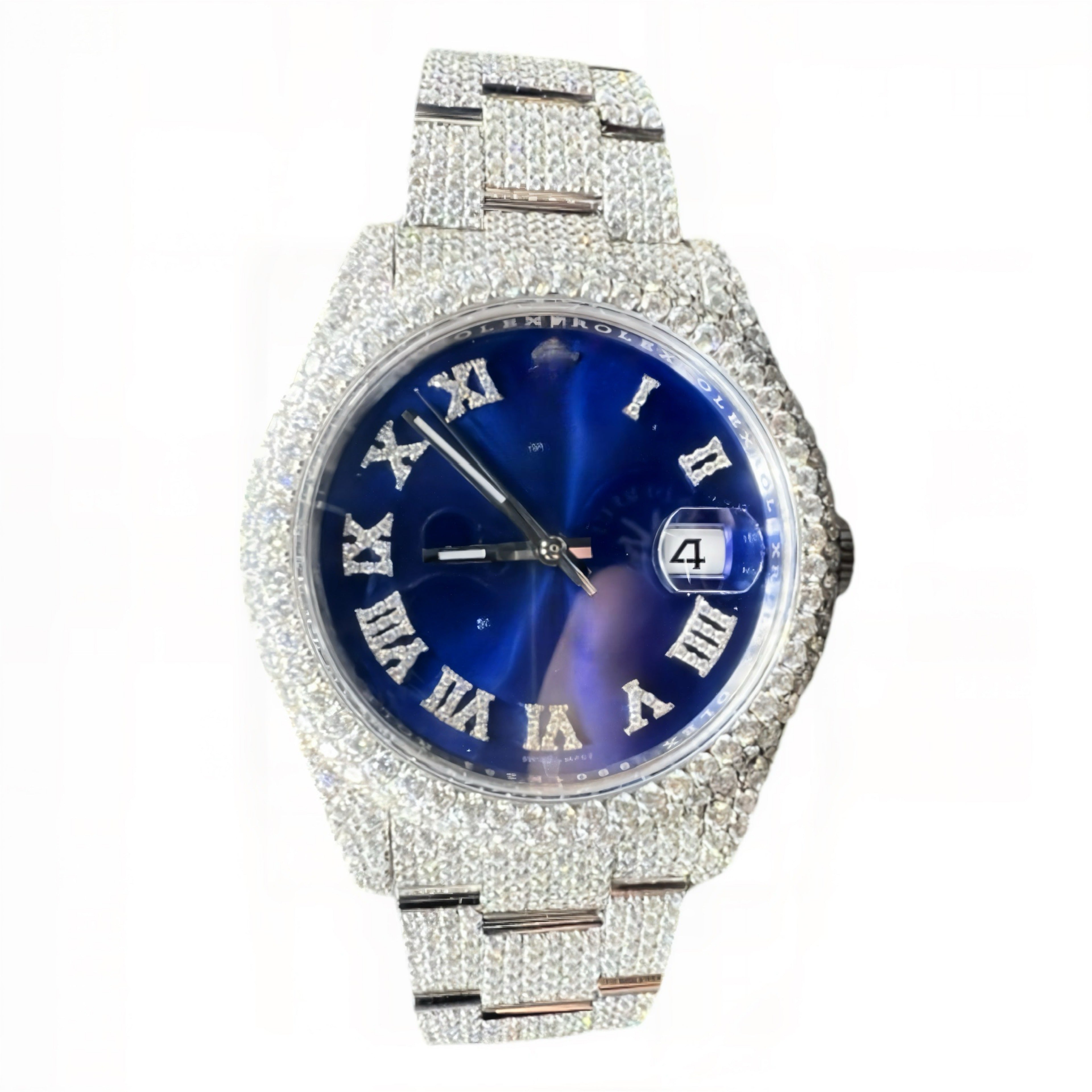 Datejust Blue Dial Moissanite Watch