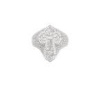 925 Moissanite Baguette Cross Ring