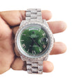 Rolex Green Dial Moissanite Watch