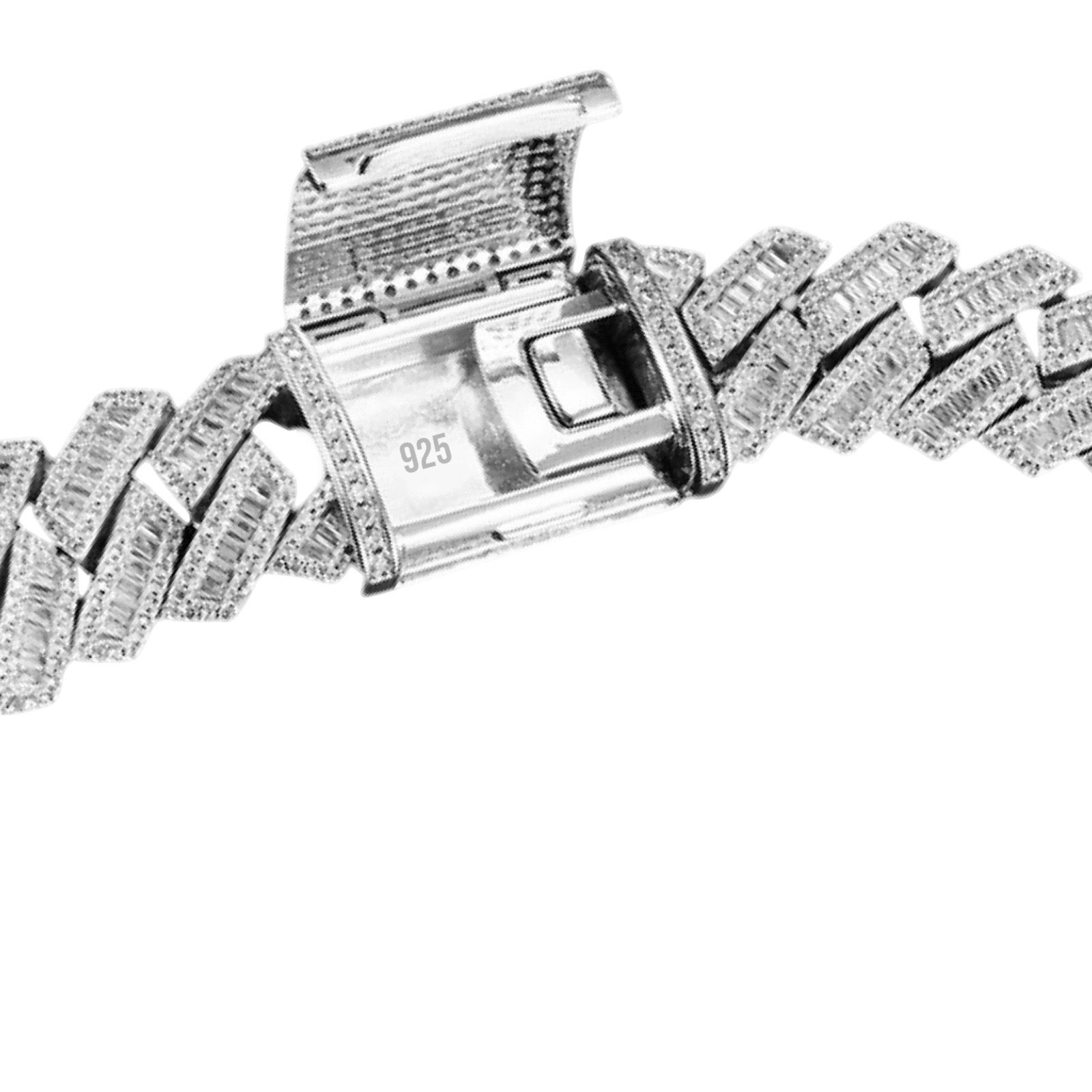 14mm vvs baguette Moissanite Cuban Link Chain