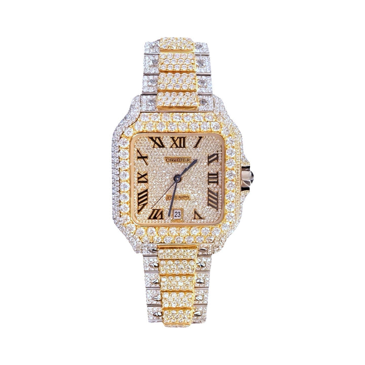 Two Tone Yellow Gold Moissanite Watch