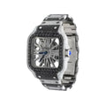 Cartier Skeleton Black and White Moissanite Watch