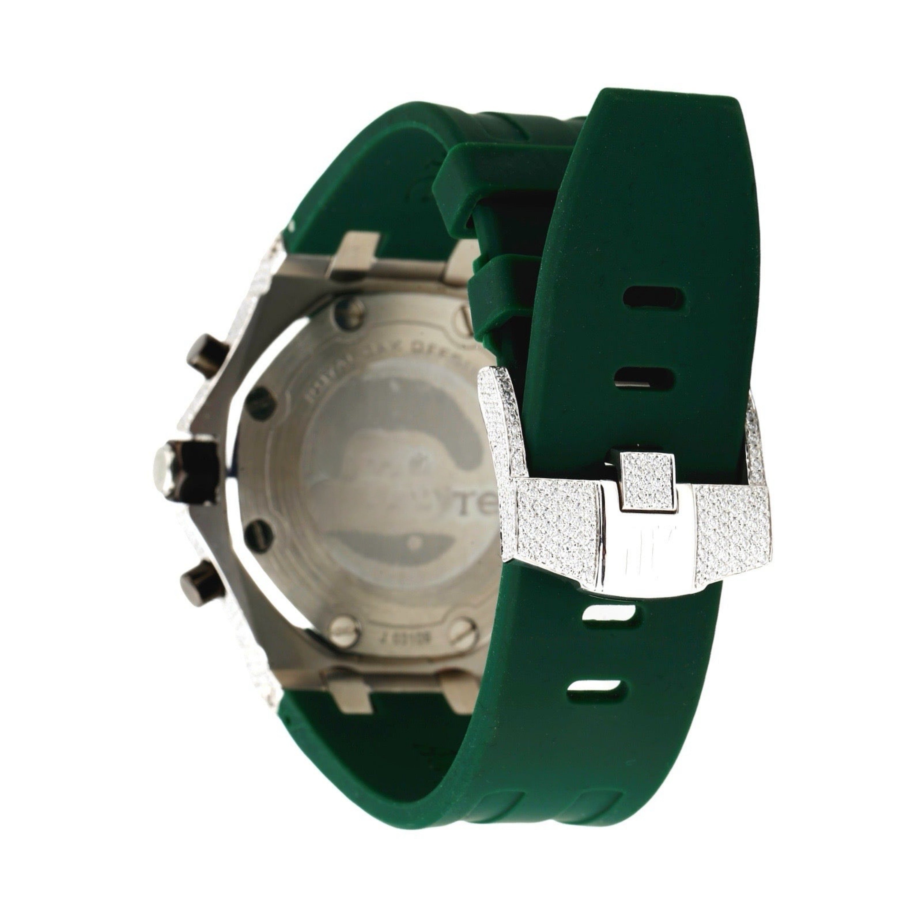 Green Strap Moissanite Watch