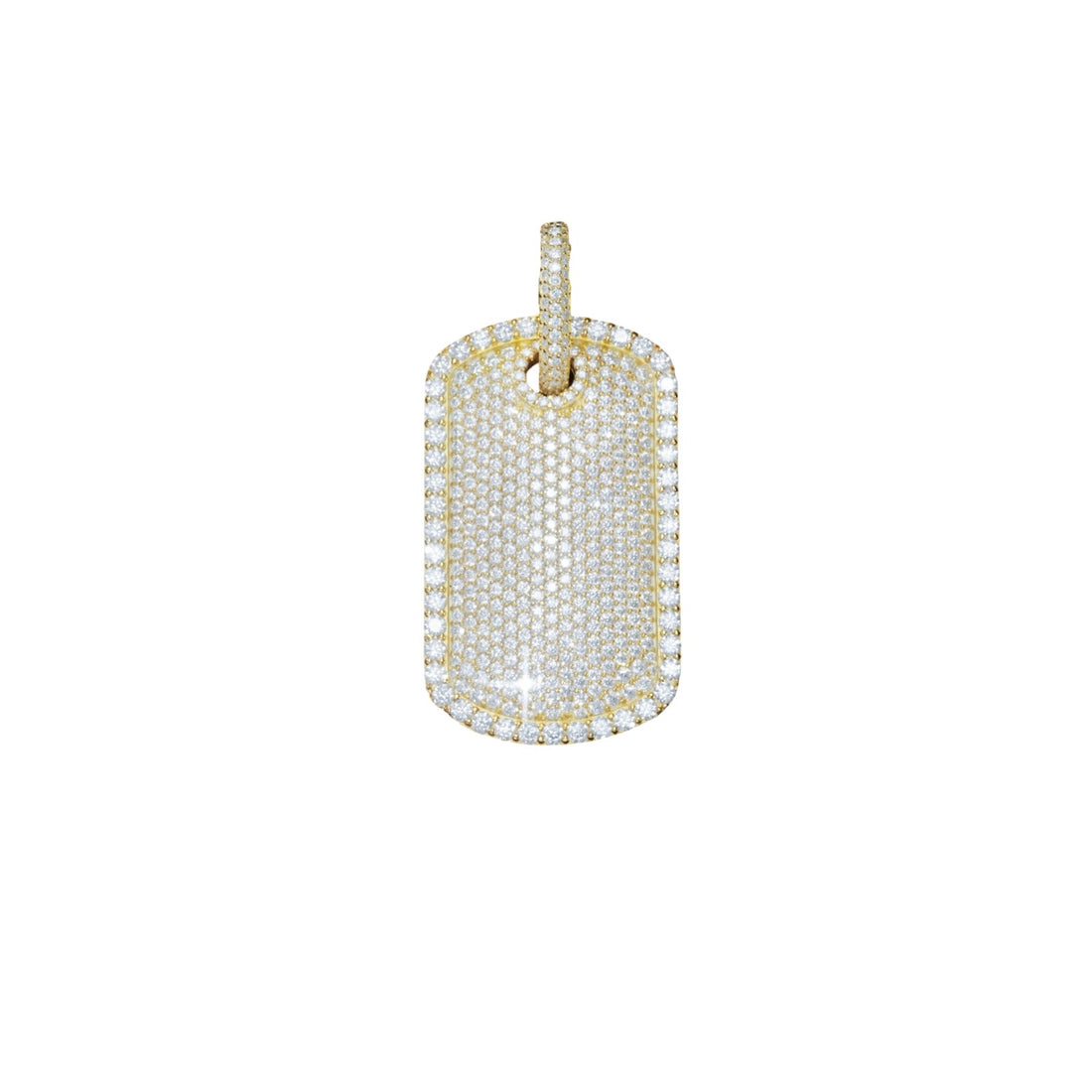 10K Gold Diamond DogTag Pendant