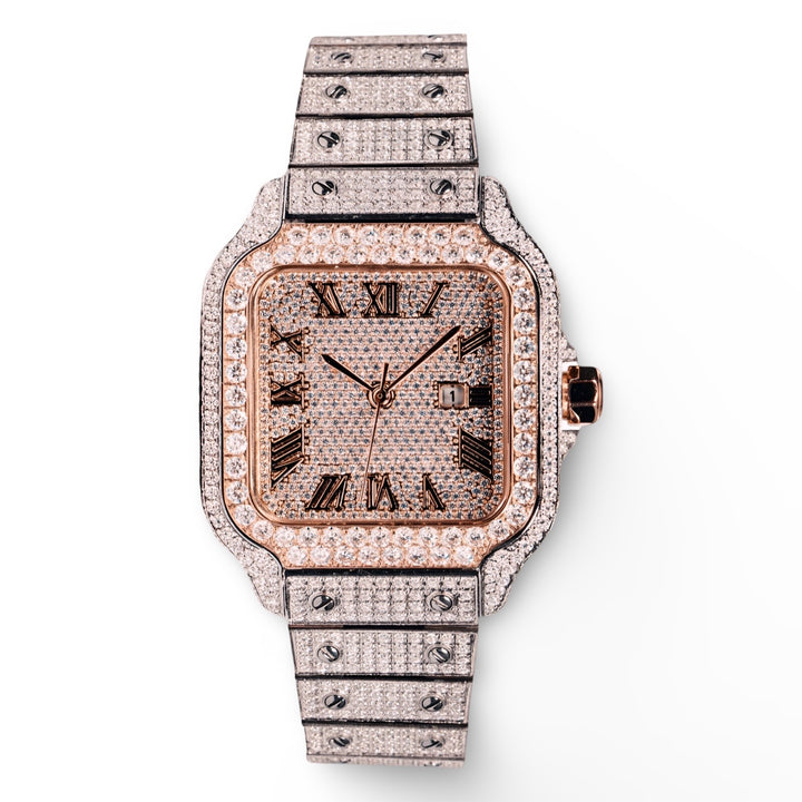 Two Tone Rose Gold Moissanite Watch for Womens