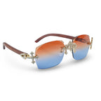 925 Moissanite Cross Rimless Sunglasses