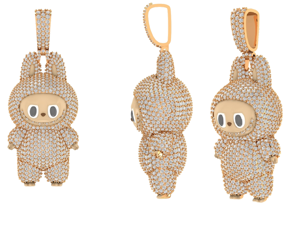 Icy Labubu Diamond Pendant