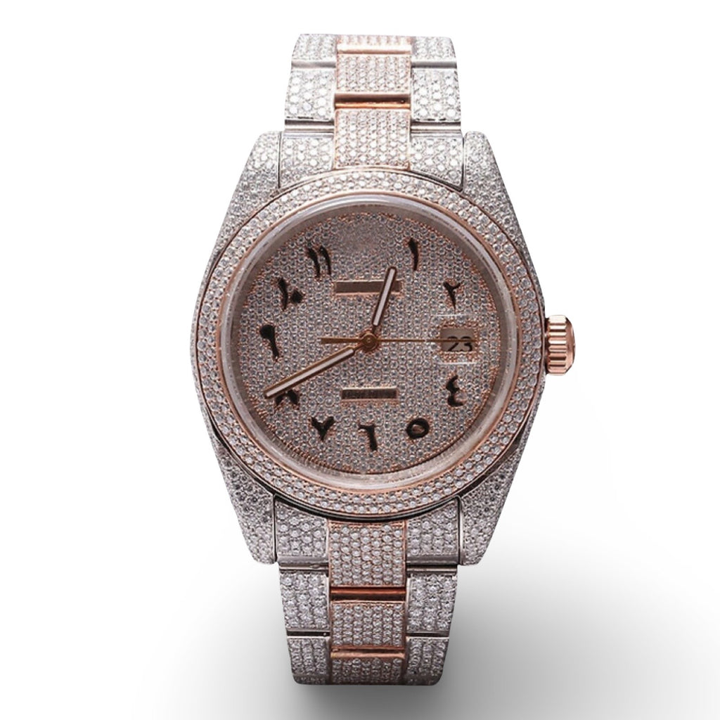 Two Tone Rose Gold Datejust Moissanite Watch