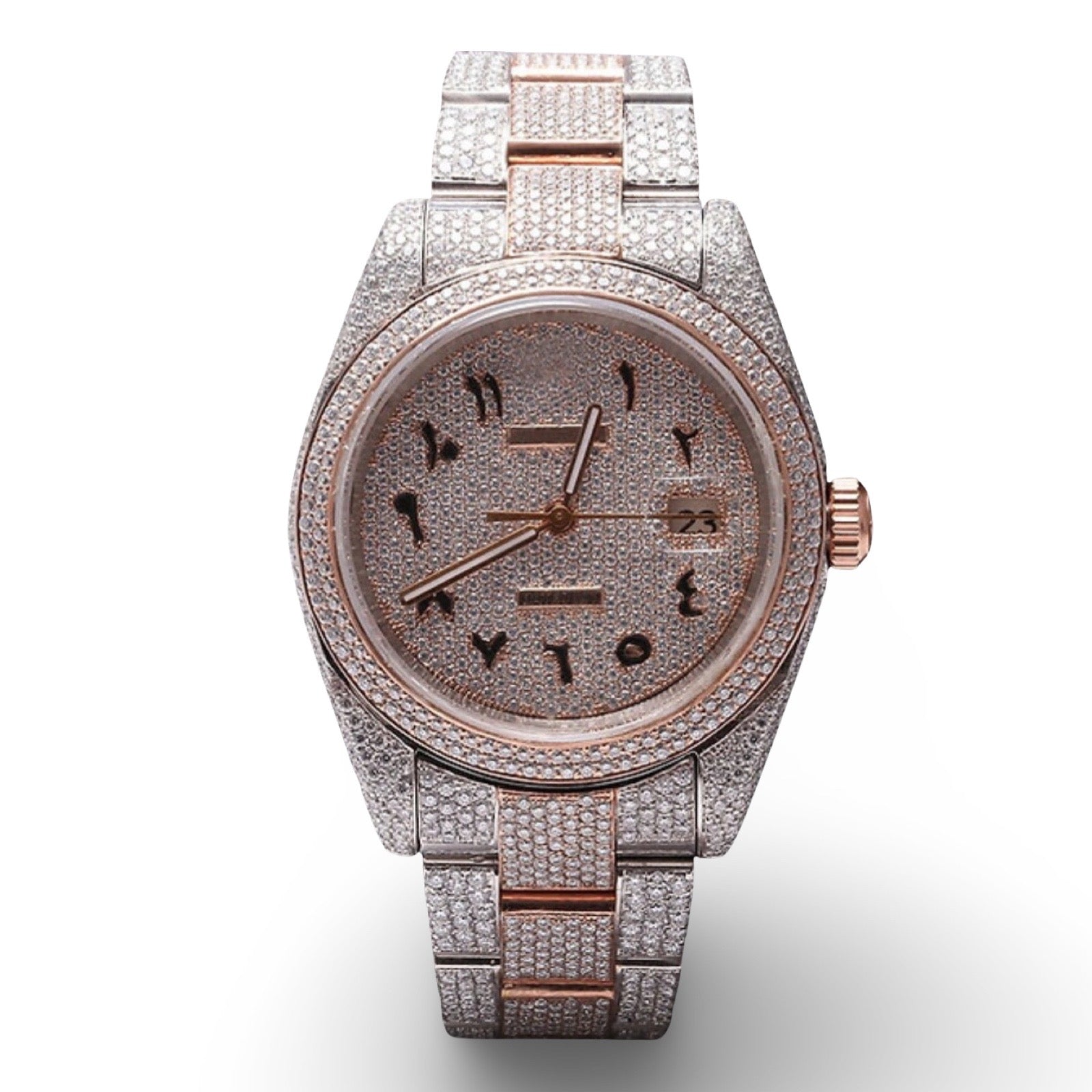 Two Tone Rose Gold Datejust Moissanite Watch